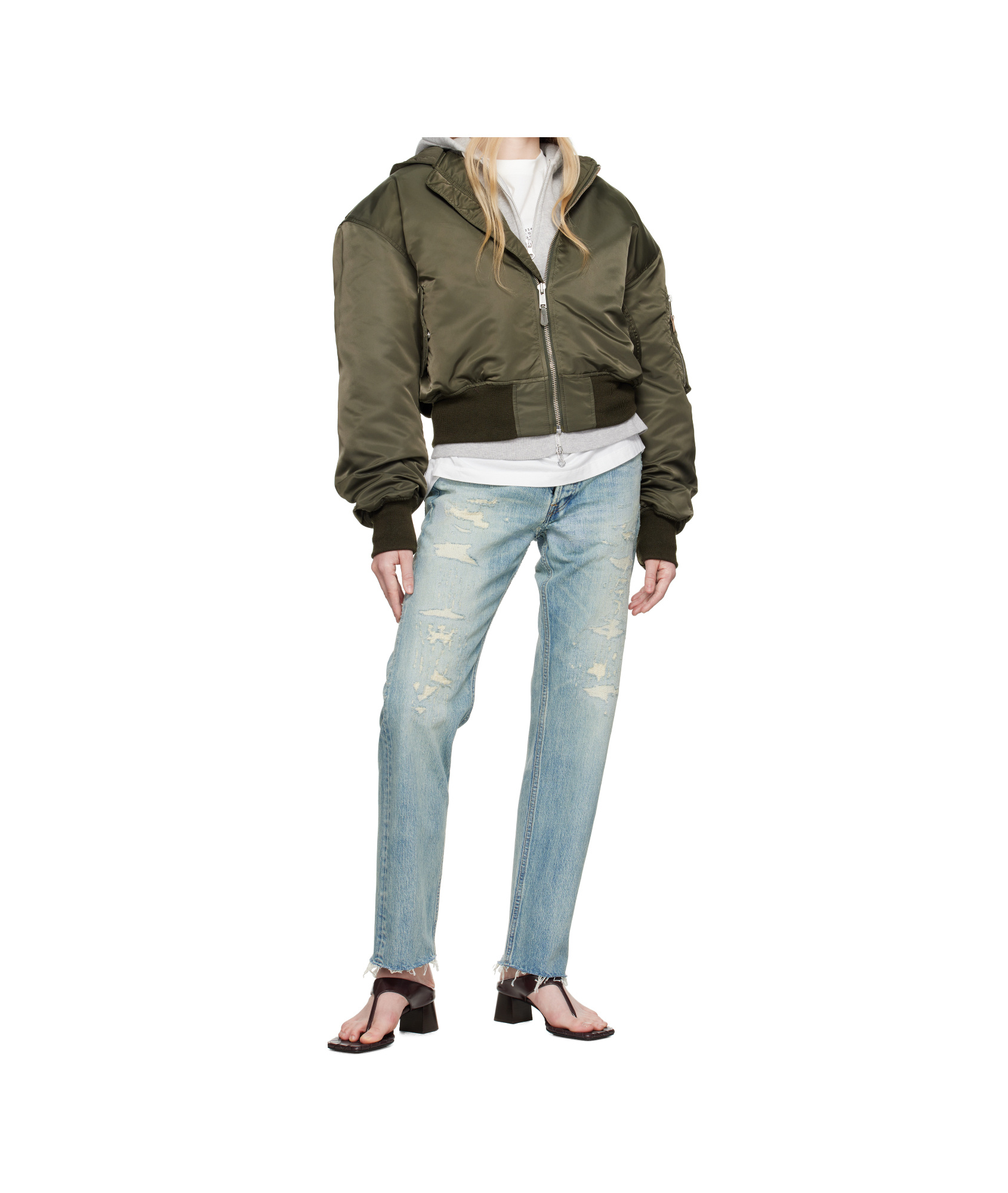 Fear Of God Blue Repaired Classic 5 Pocket Jeans In Gray