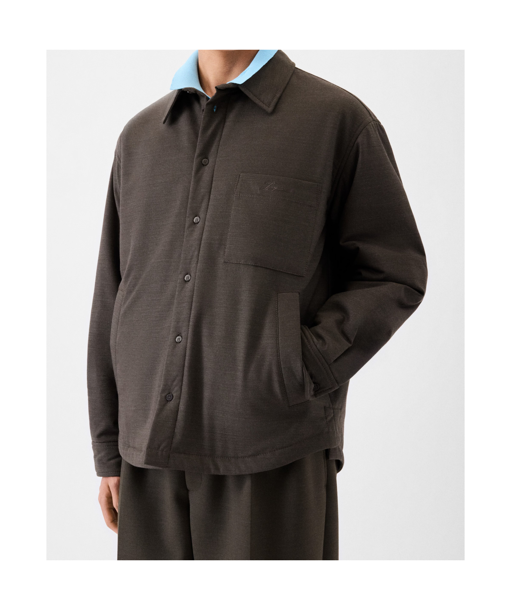 Jacquemus Long Sleeve Casual Jacket In Brown