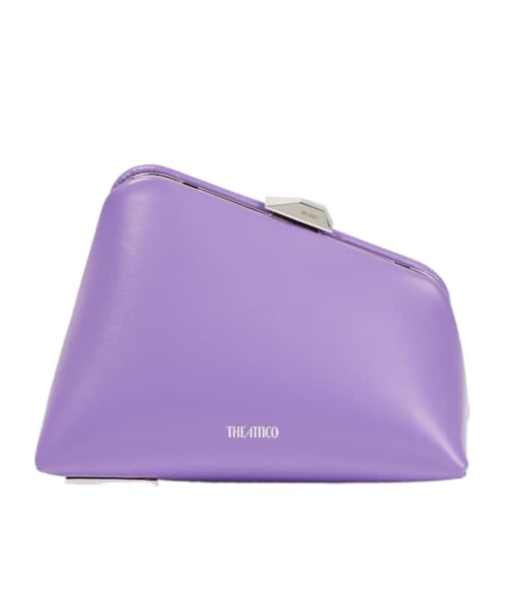 Attico Midnight Mini Embellished Leather Clutch In Purple