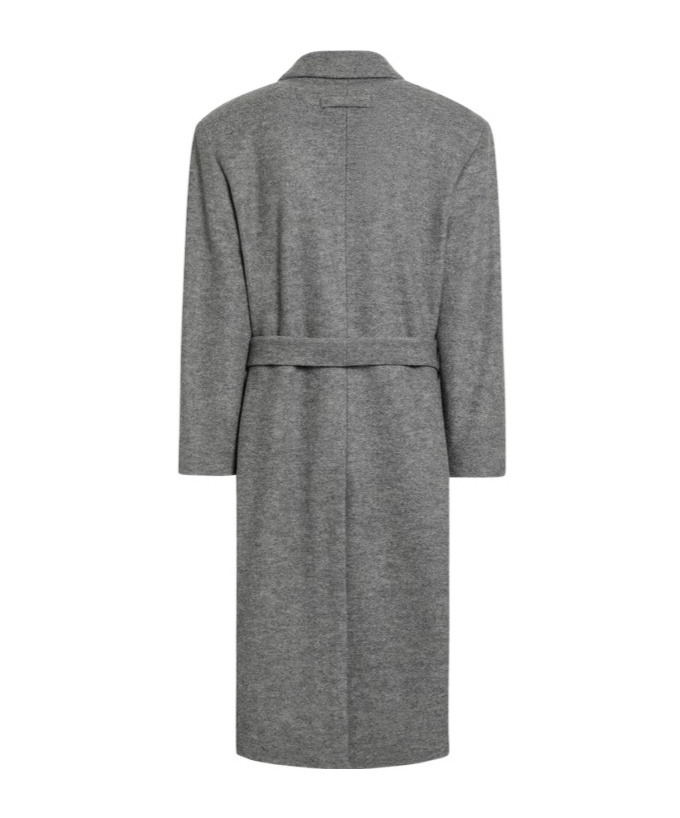 Fear Of God Grey Wool Double-breasted Coat In Gray