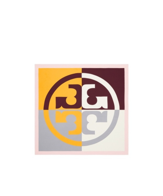 Shop Tory Burch Double T Logo Printed Scarf In Multicolor