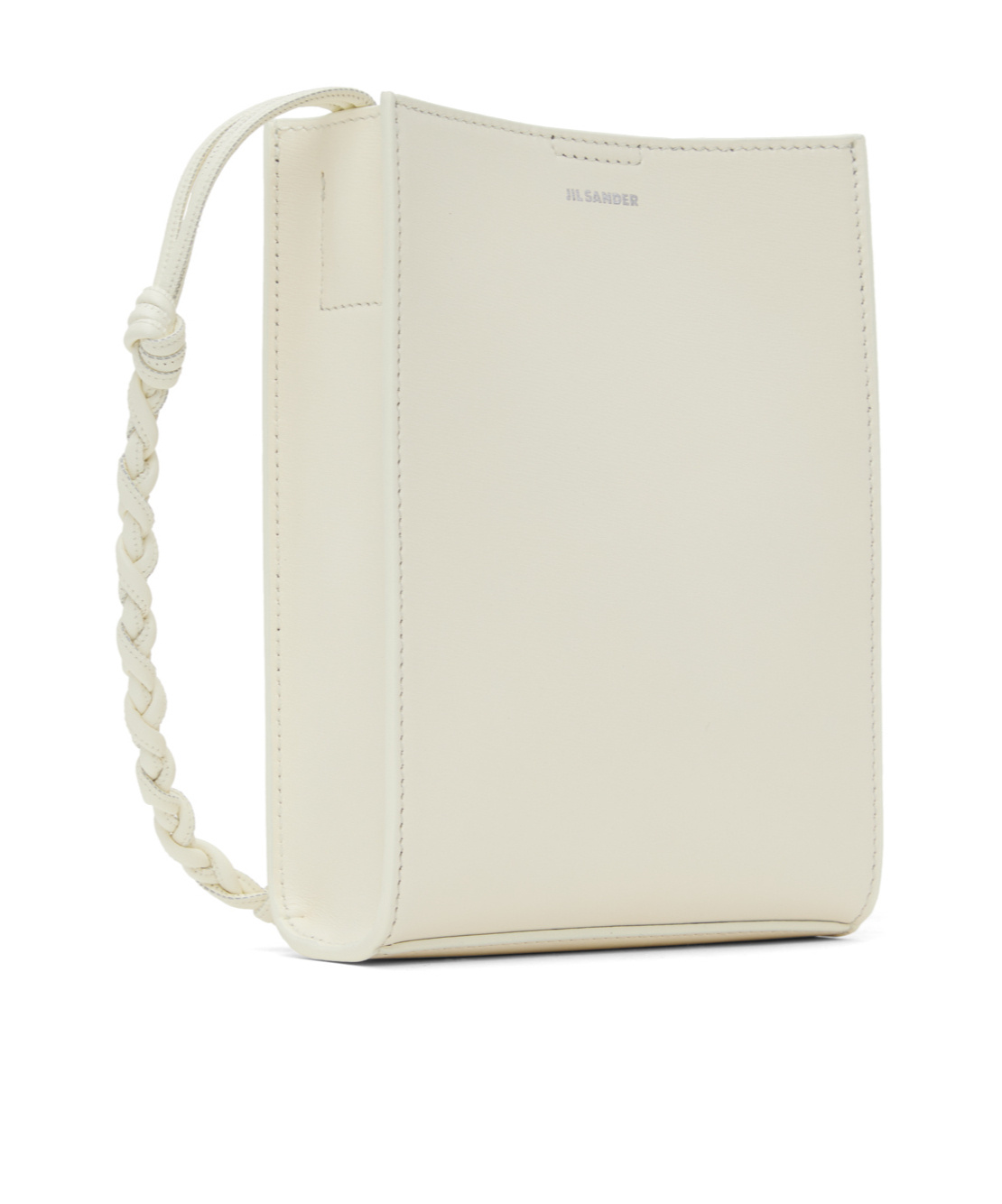 Jil Sander Ivory Leather Small Tangle Shoulder Bag In White