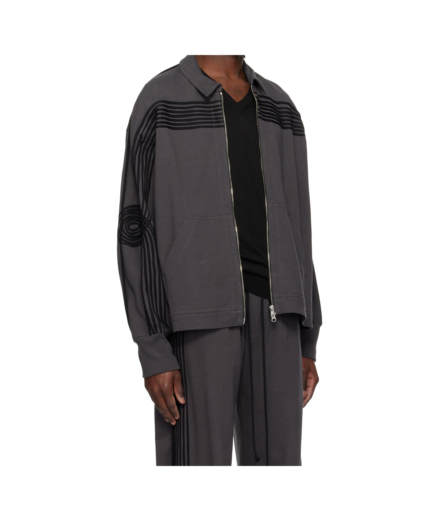 Song For The Mute Zip-up Casual Jacket In Black
