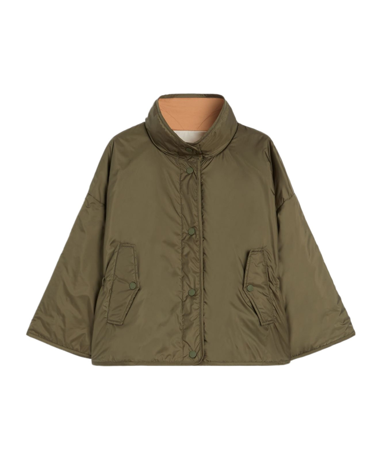Weekend Max Mara Reversible Water-repellent Canvas Jacket In Brown