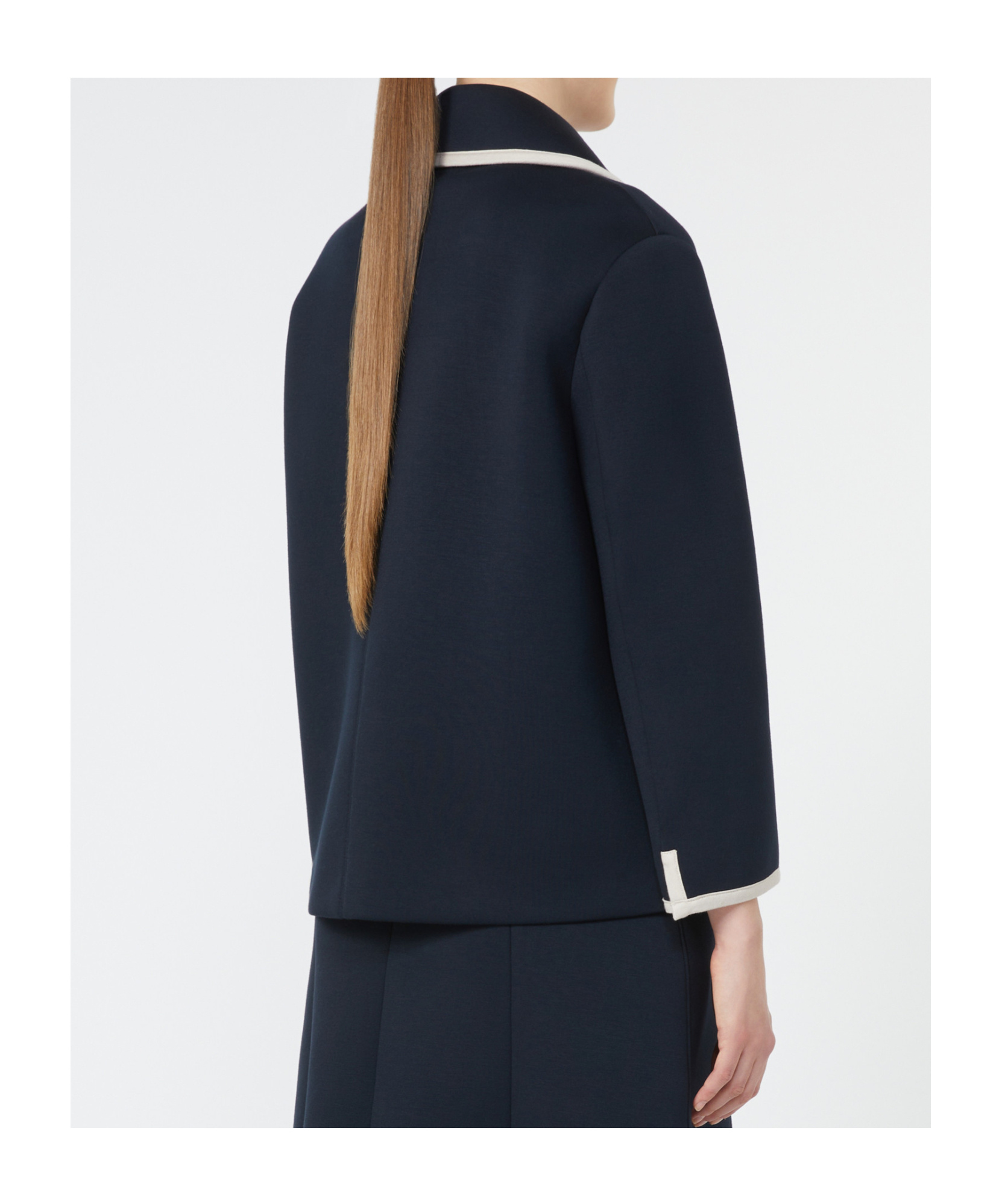 Max Mara Viscose Jersey Jacket In Blue