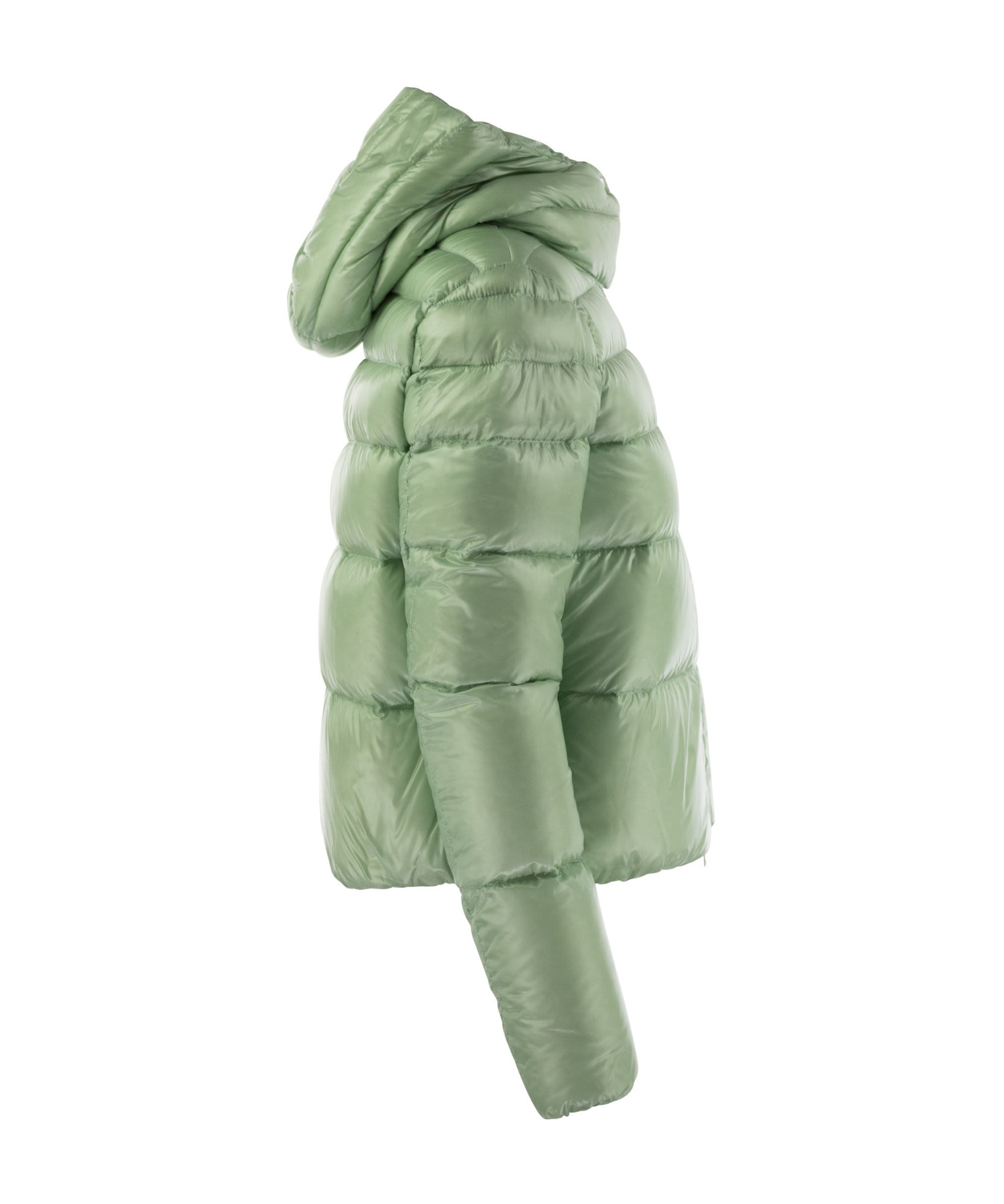 Herno Women Ultralight Nylon Bomber Jacket With Hood In Green