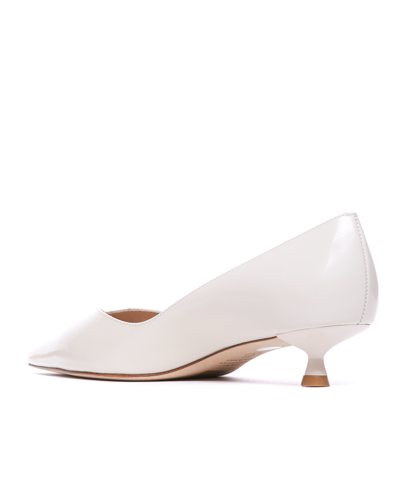 Stuart Weitzman Eva Leather Kitten-heel Pumps In White