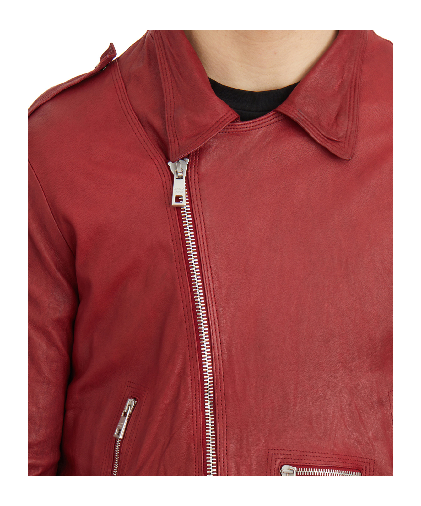 Giorgio Brato Leather Biker Jacket In Black