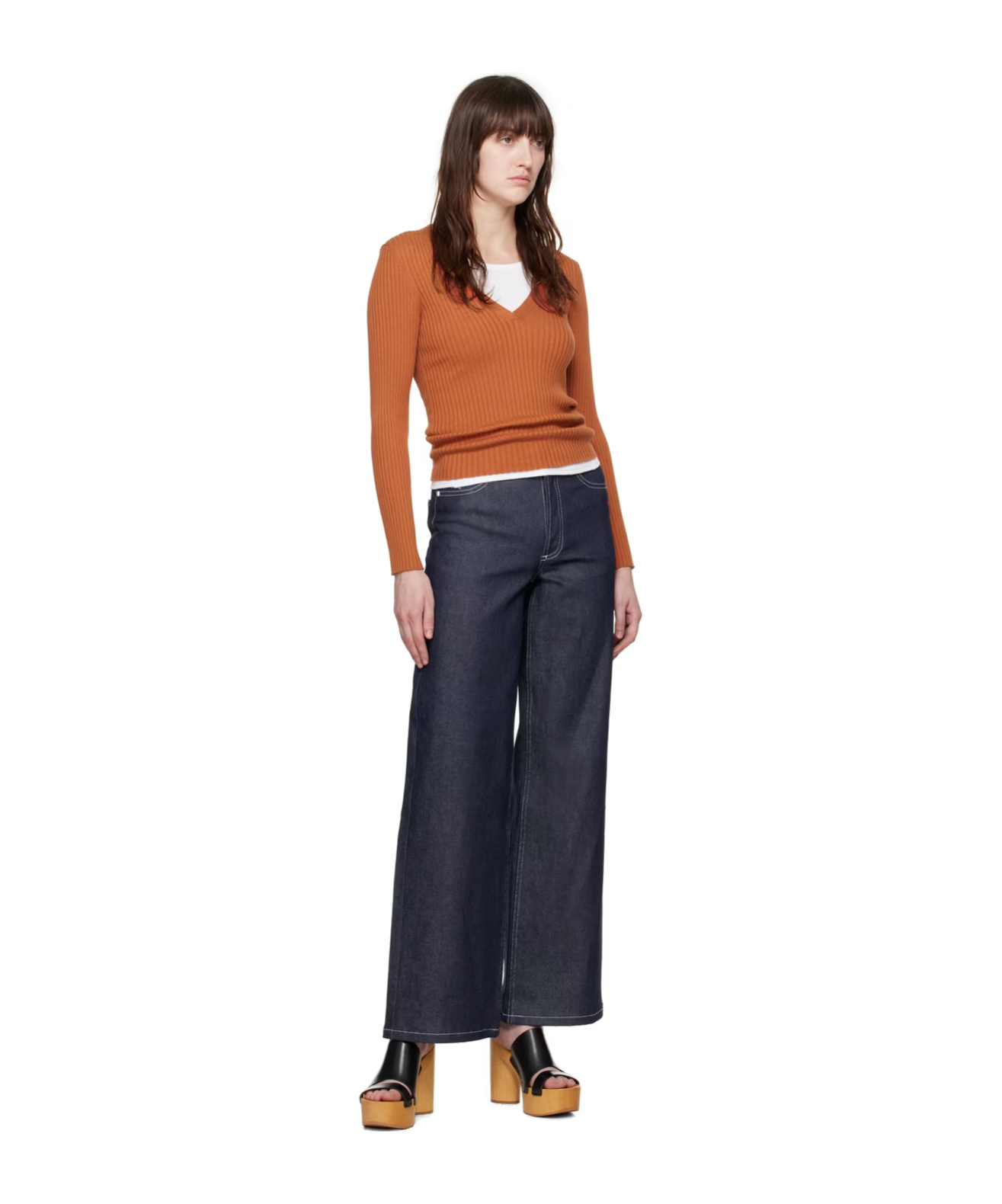 Apc Camille Chunky-ribbed Jumper In Brown