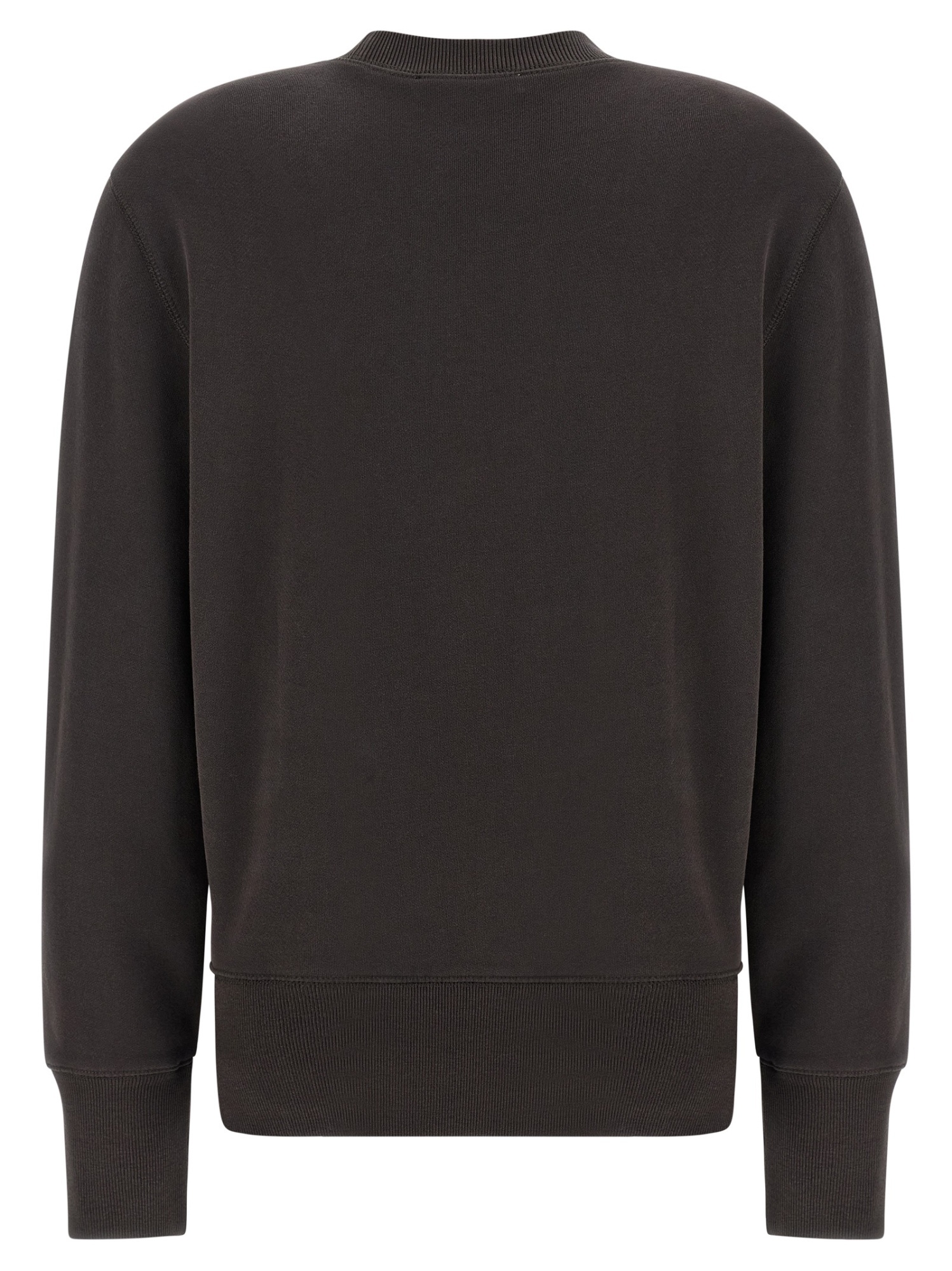 Darkpark Crew Neck Long Sleeve Sweatshirt With Ribbed Cuffs And Hem In Brown