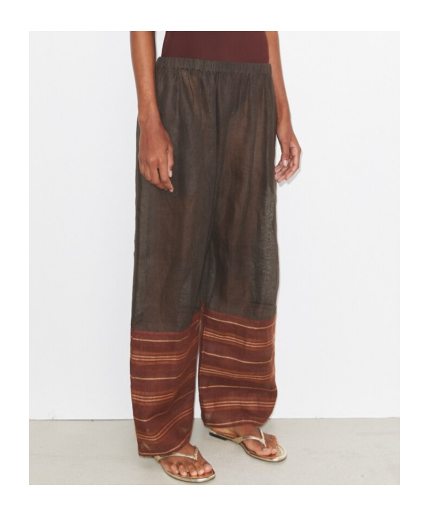 Tory Burch Wide-leg Drawstring Pants In Brown