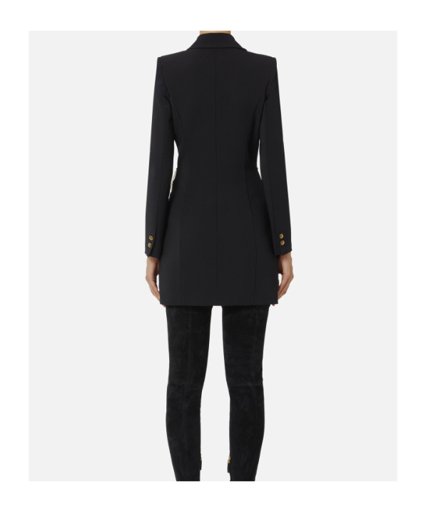 Elisabetta Franchi Chain-embellished Double-breasted Dress In Black