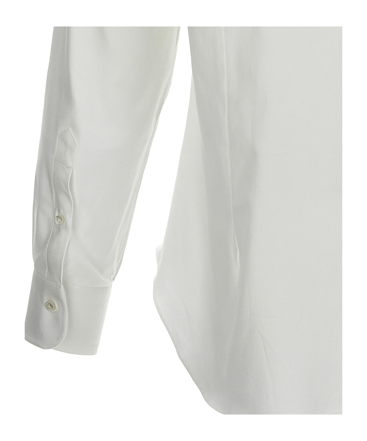 Barba Napoli Tailored Cotton Shirt Buttoned Cuffs In White