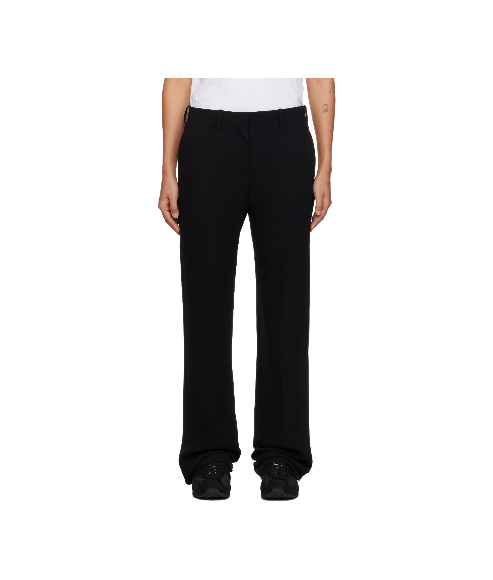 The Row Black Elia Trousers In Black