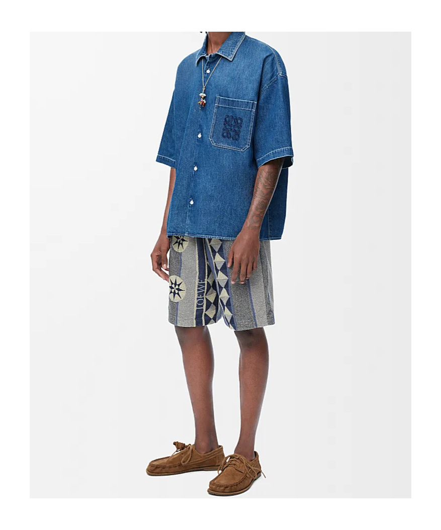 Loewe Short Sleeve Shirt In Light Blue