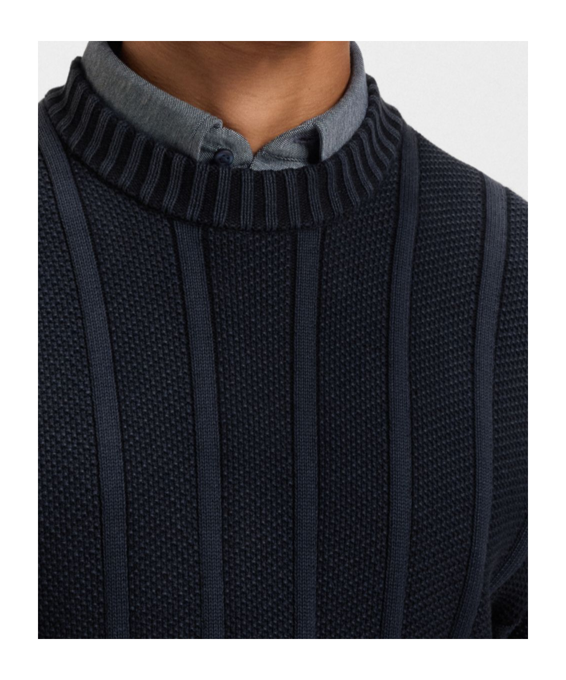 Hugo Boss Ribbed Crew-neck Sweater In Green