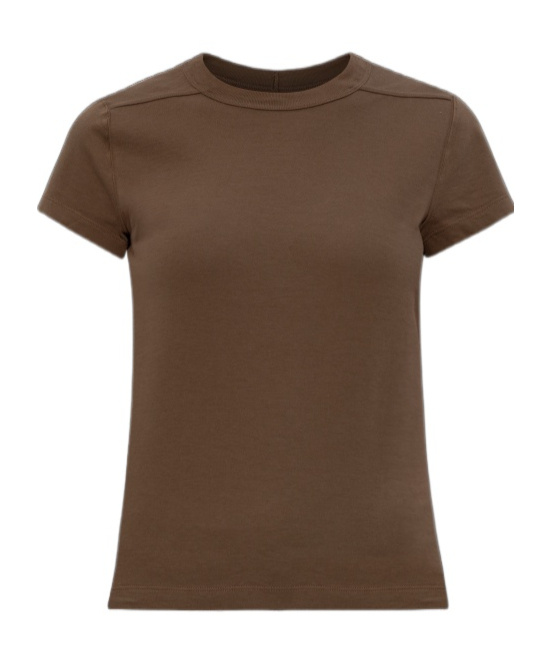 Rick Owens Cropped Level T-shirt In Brown