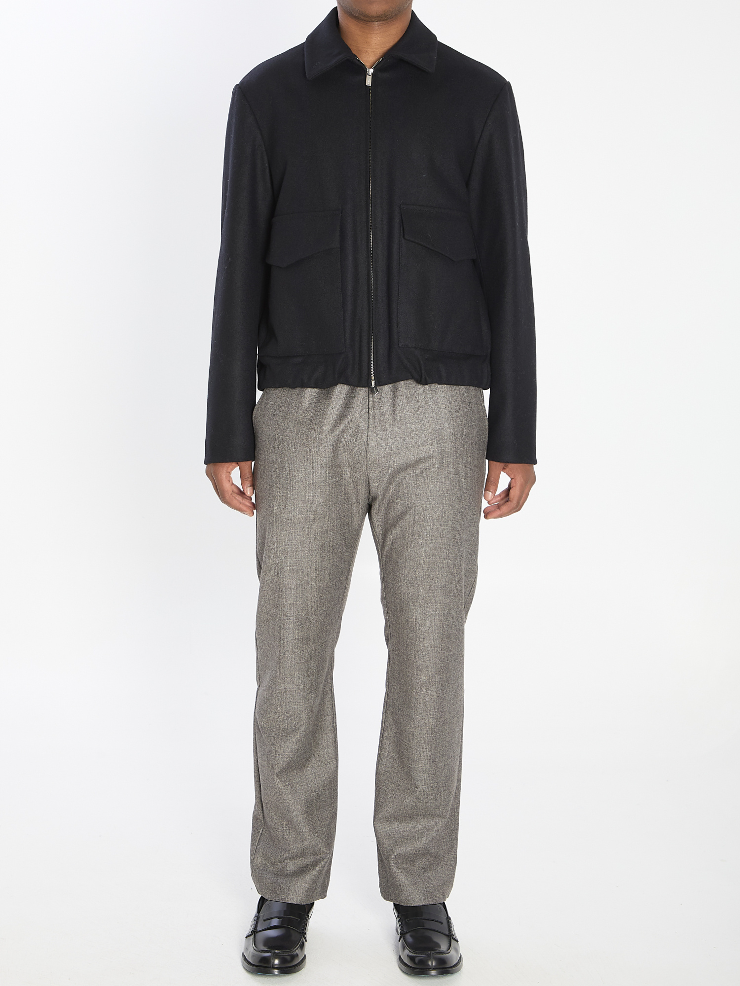 Barena Venezia Zippered Long Sleeve Casual Jacket In Black