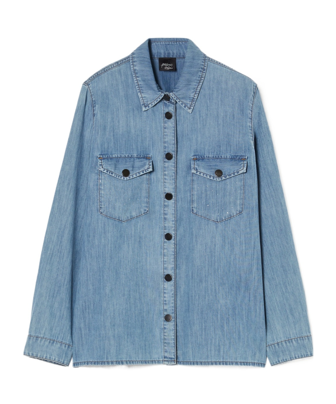 MARINA RINALDI RHINESTONE DENIM SHIRT 