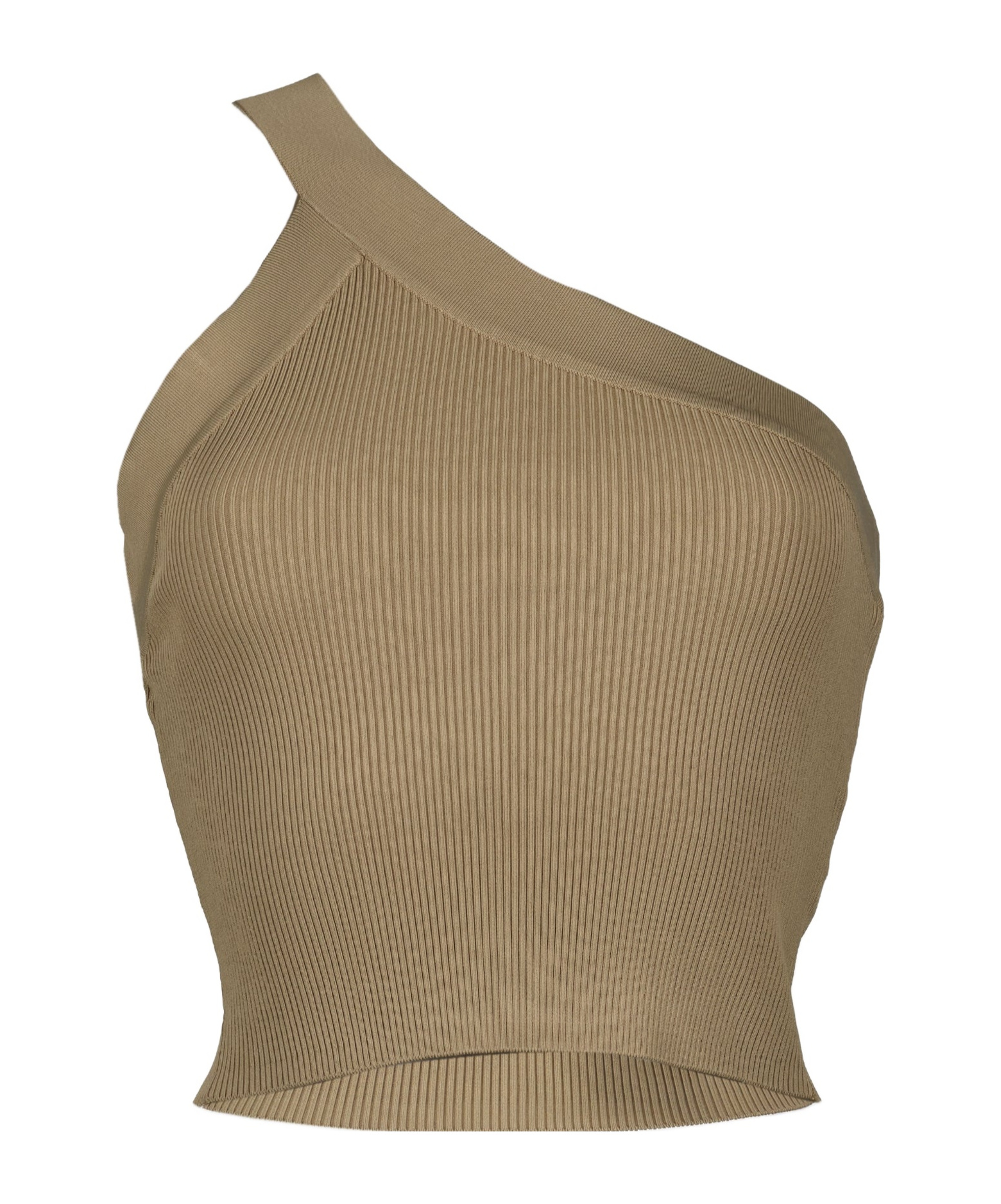 Iro Fethy Ribbed One-shoulder Top In Brown