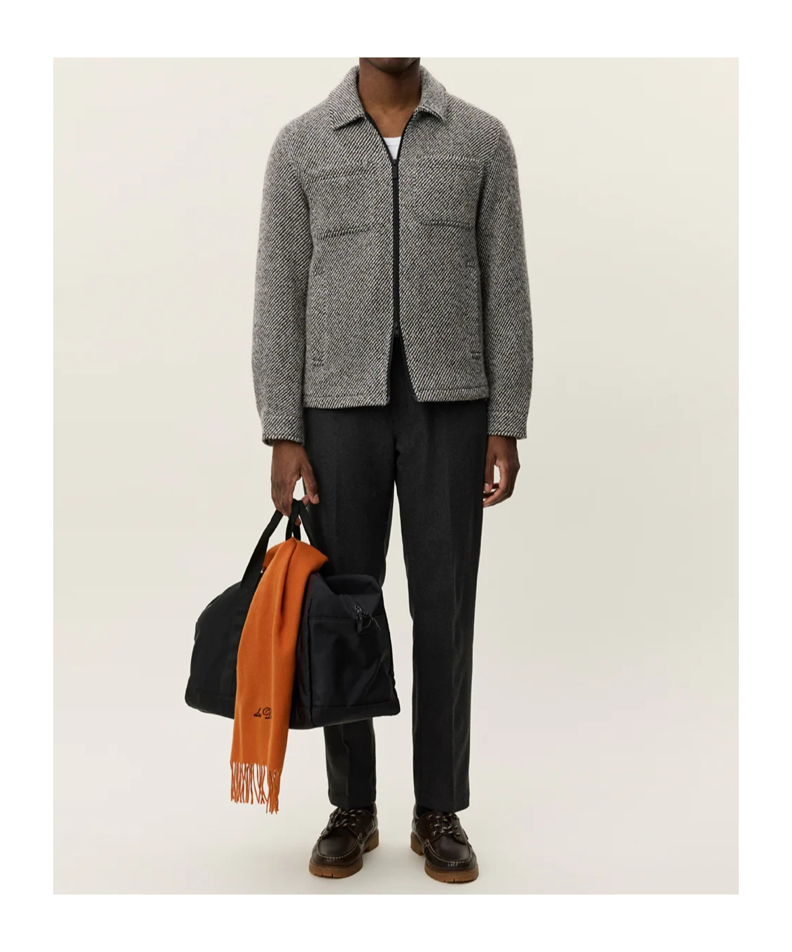 Les Deux Marseille Twill Wool Jacket In Neutral