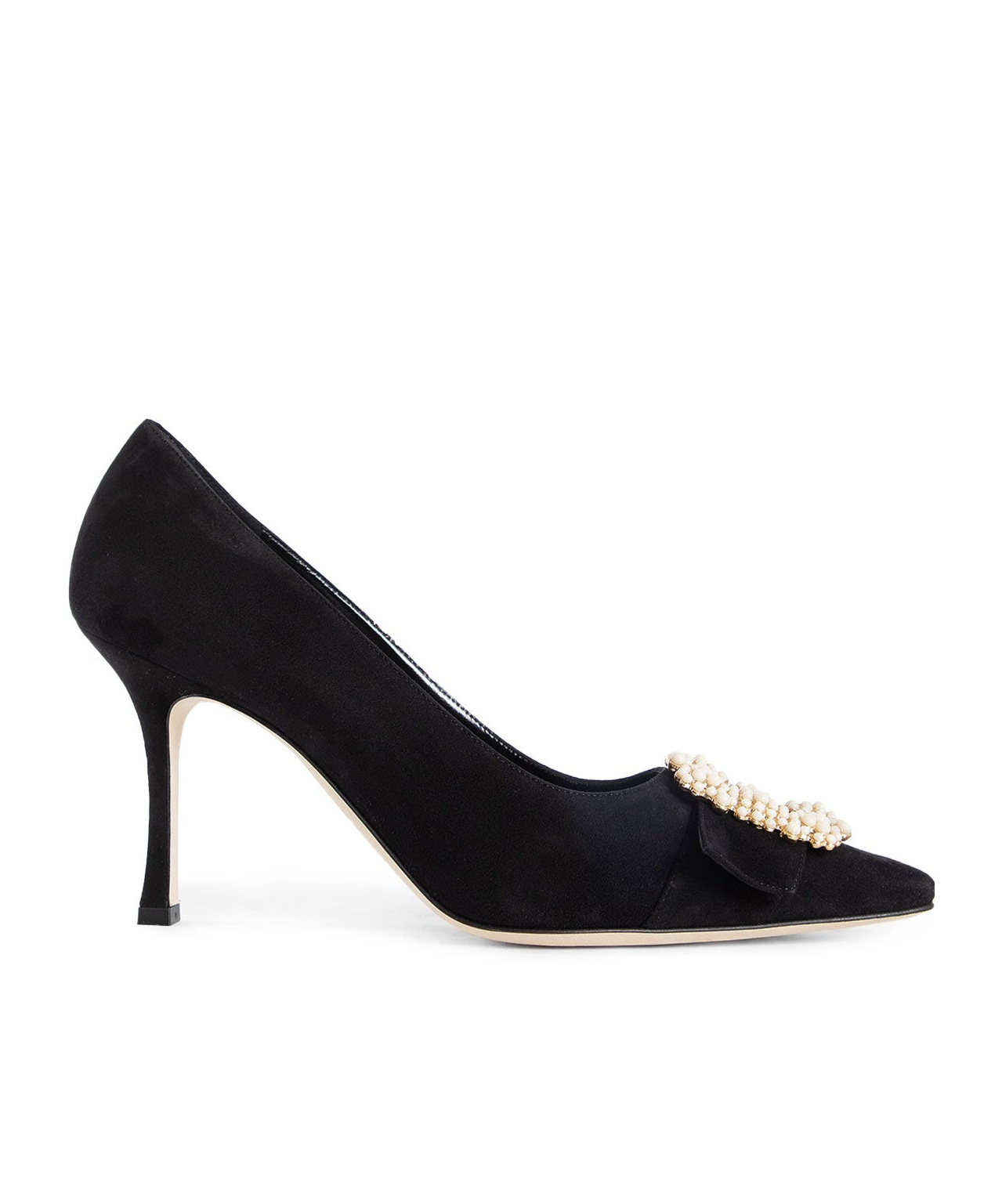 Manolo Blahnik Round Toe High Heels In Black