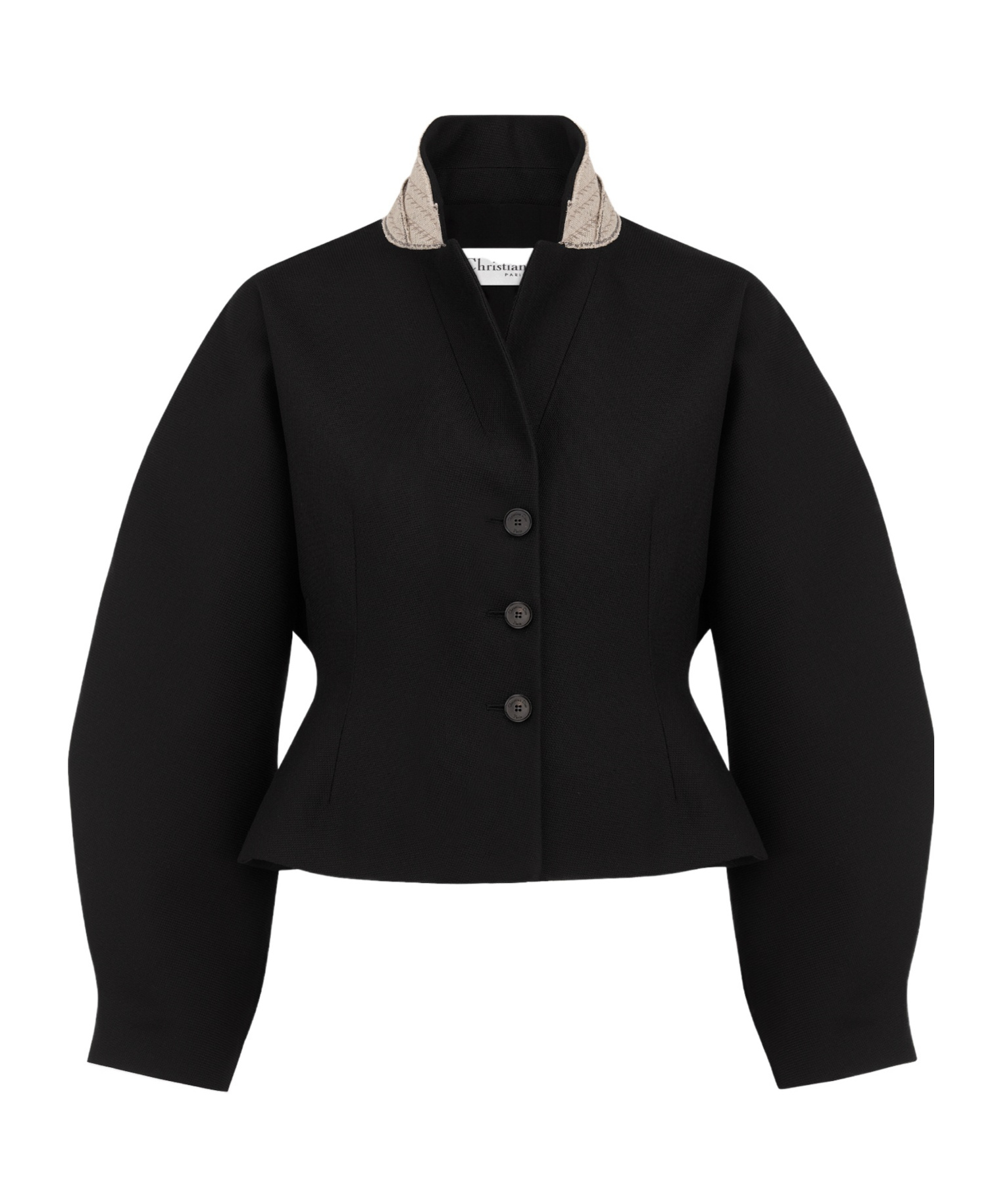 Dior Fitted Jacket With Puffed Sleeves In Black