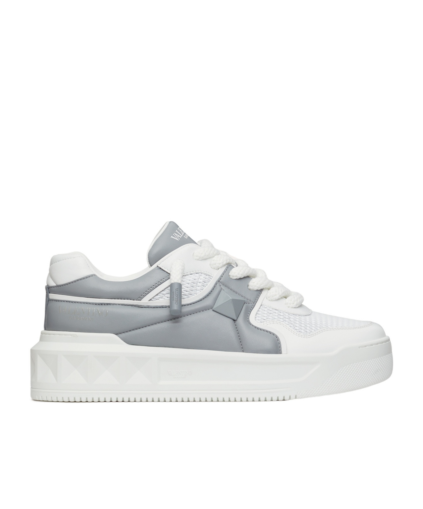 Valentino Garavani One Stud Xl Low-top Sneaker In Perforated Nappa In White