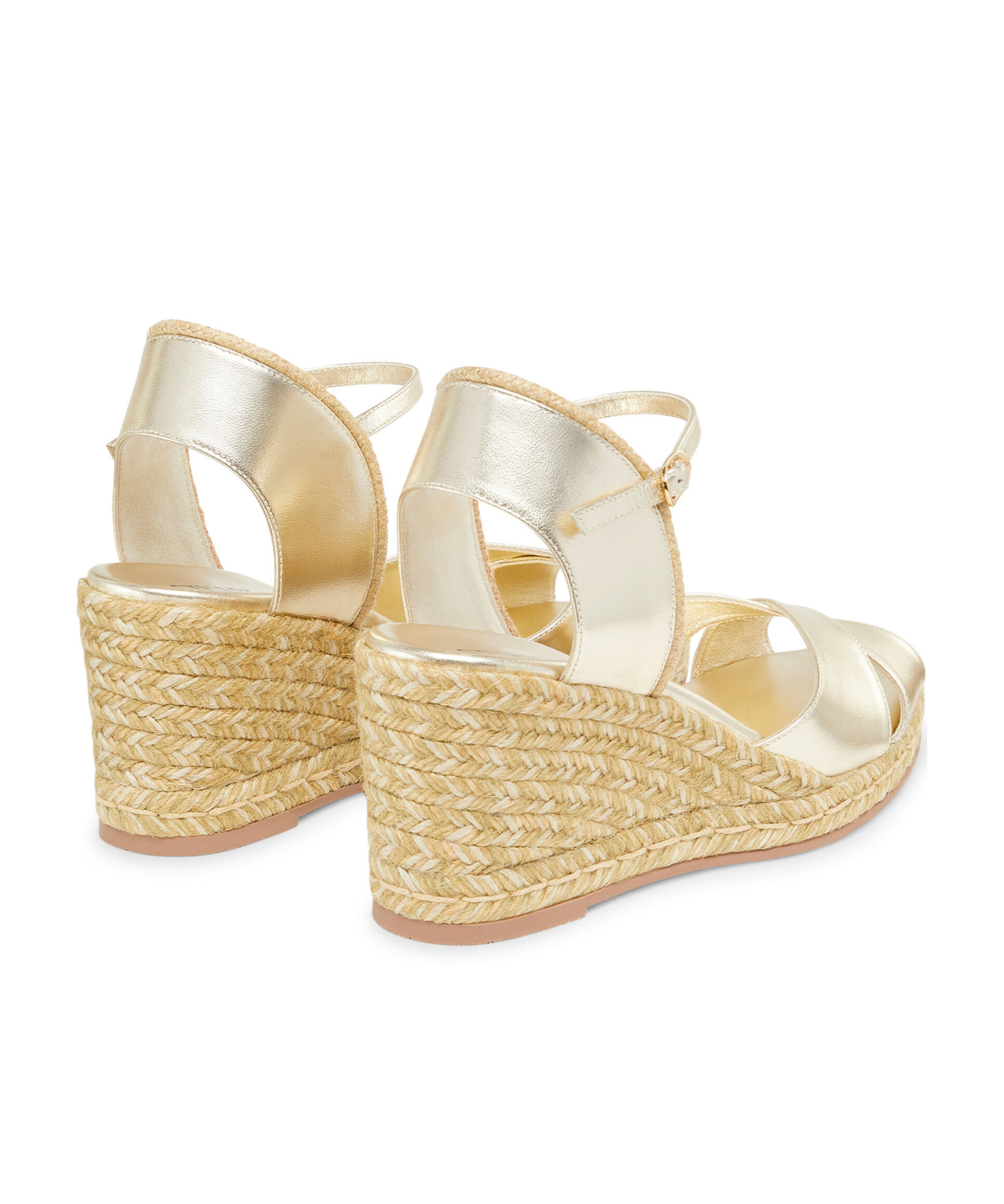 Stuart Weitzman Mirela Crisscross Wedge Espadrille Sandals In Nude