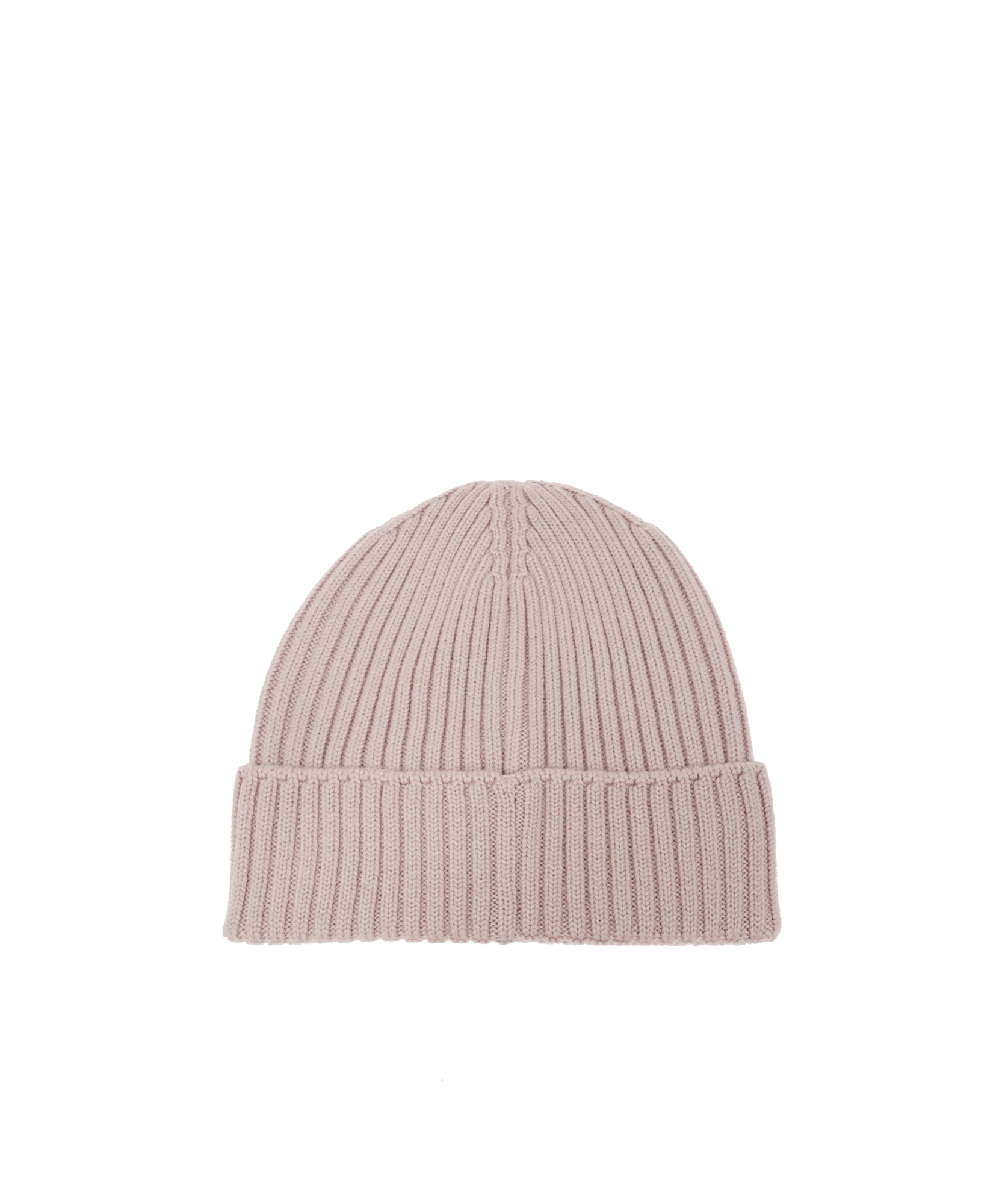 Moncler Logo-patch Ribbed Beanie In Nude