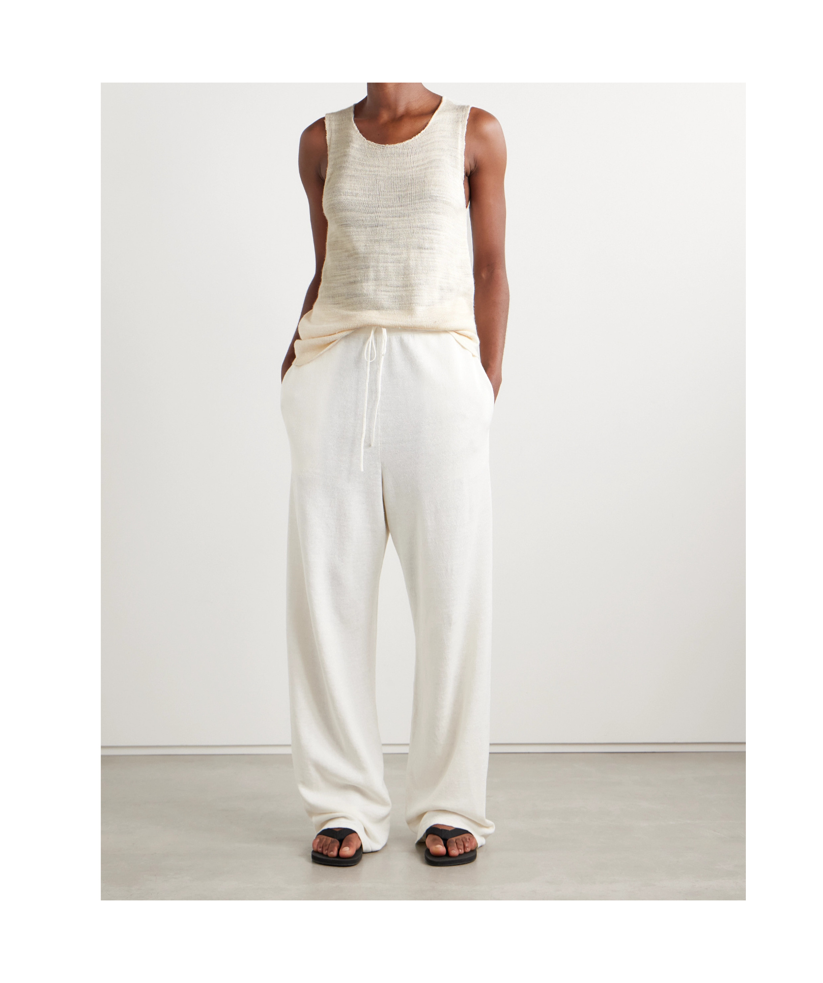 The Row Juyah Open-knit Silk Tank In True Color