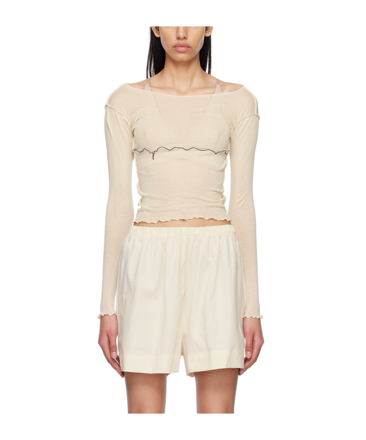 Baserange Tabby Star Long-sleeve Top In White