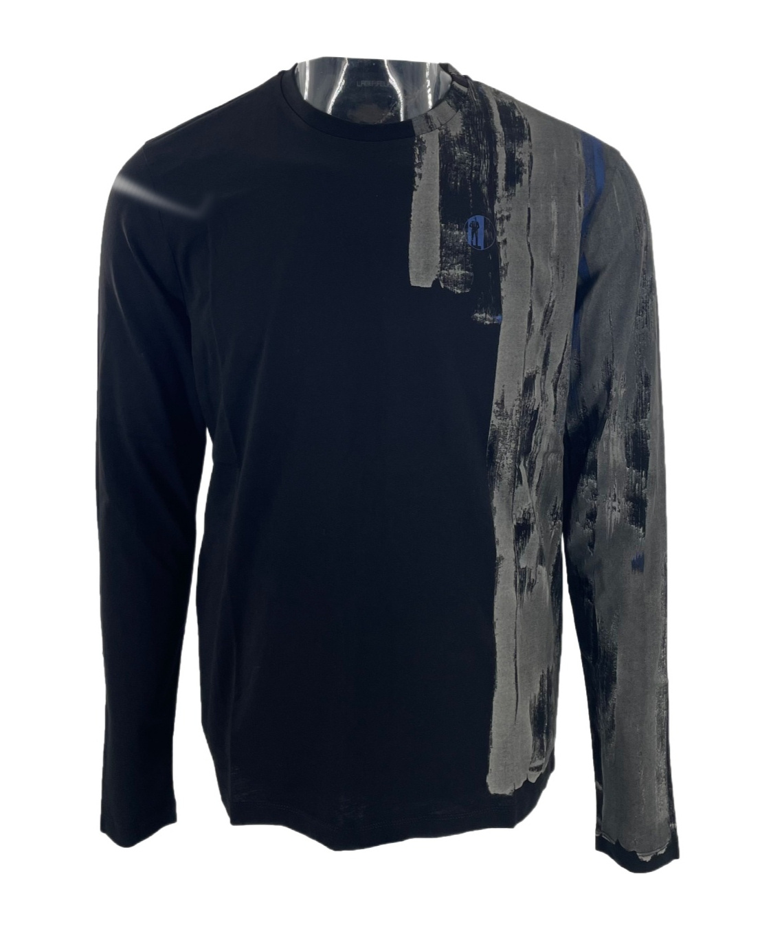 Karl Lagerfeld Round Collar And Long-sleeved T-shirt In Black