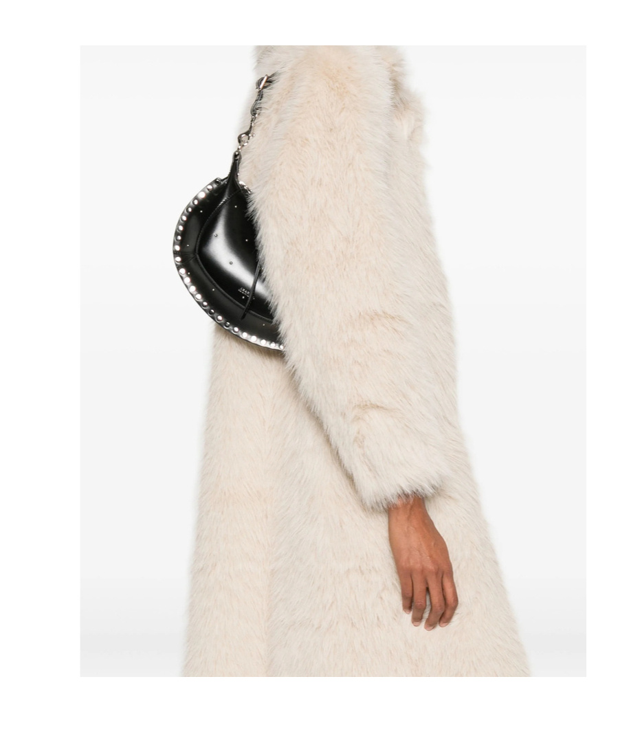 Isabel Marant Oskan Moon Leather Shoulder Bag In Black