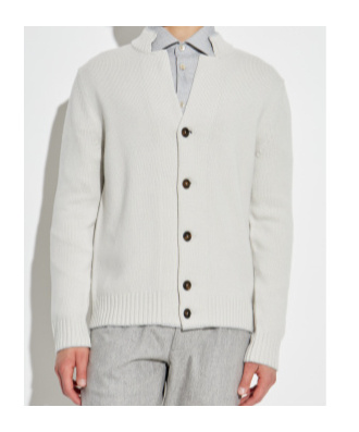 Eleventy Shawl Collar Sweater With Cuffs And Hem In White