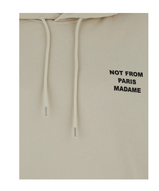 Drôle De Monsieur Beige Hoodie With Front And Rear Logo In Cotton Man In Nude