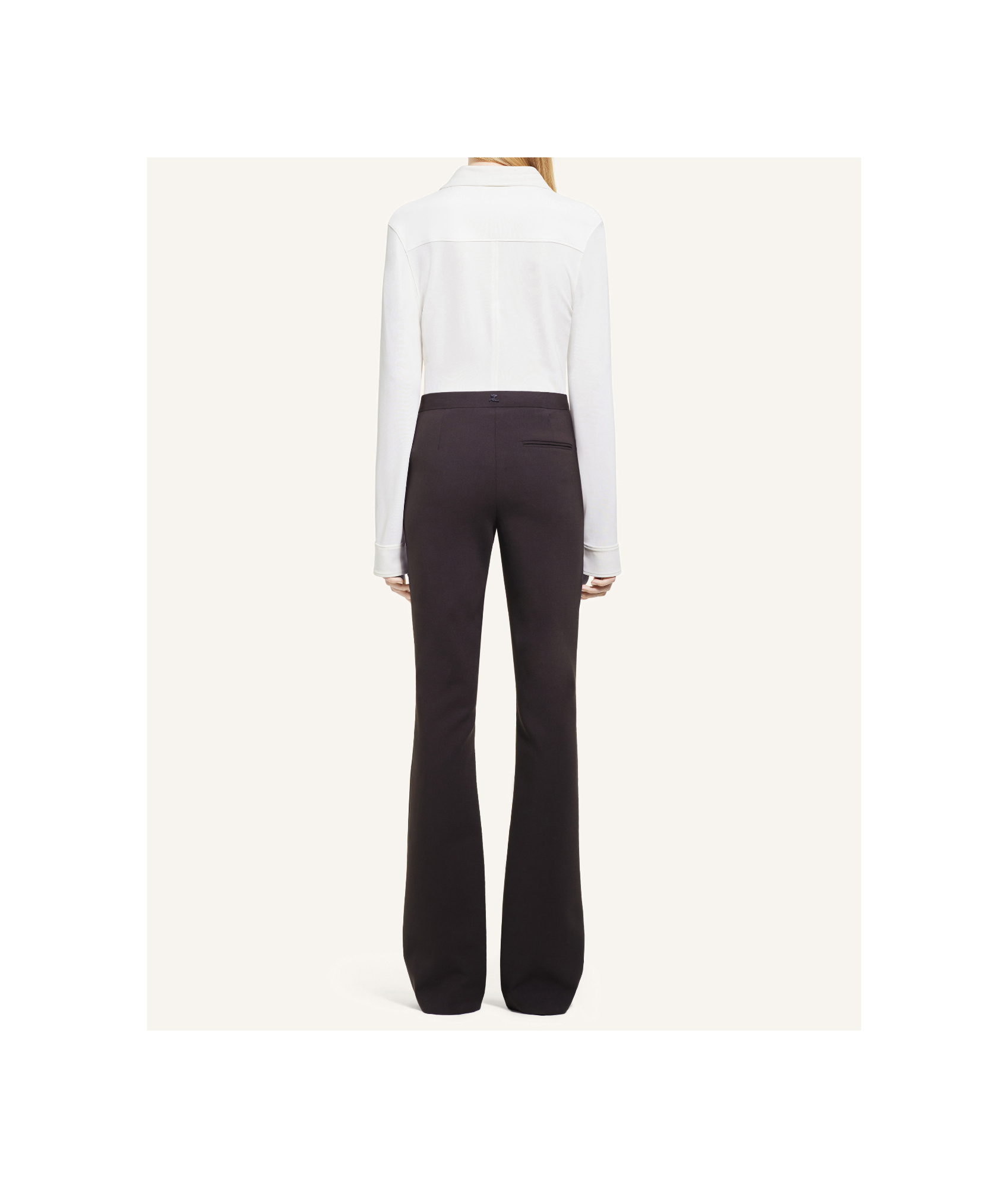Courrèges Flared Trousers With Cut Out Details In Black