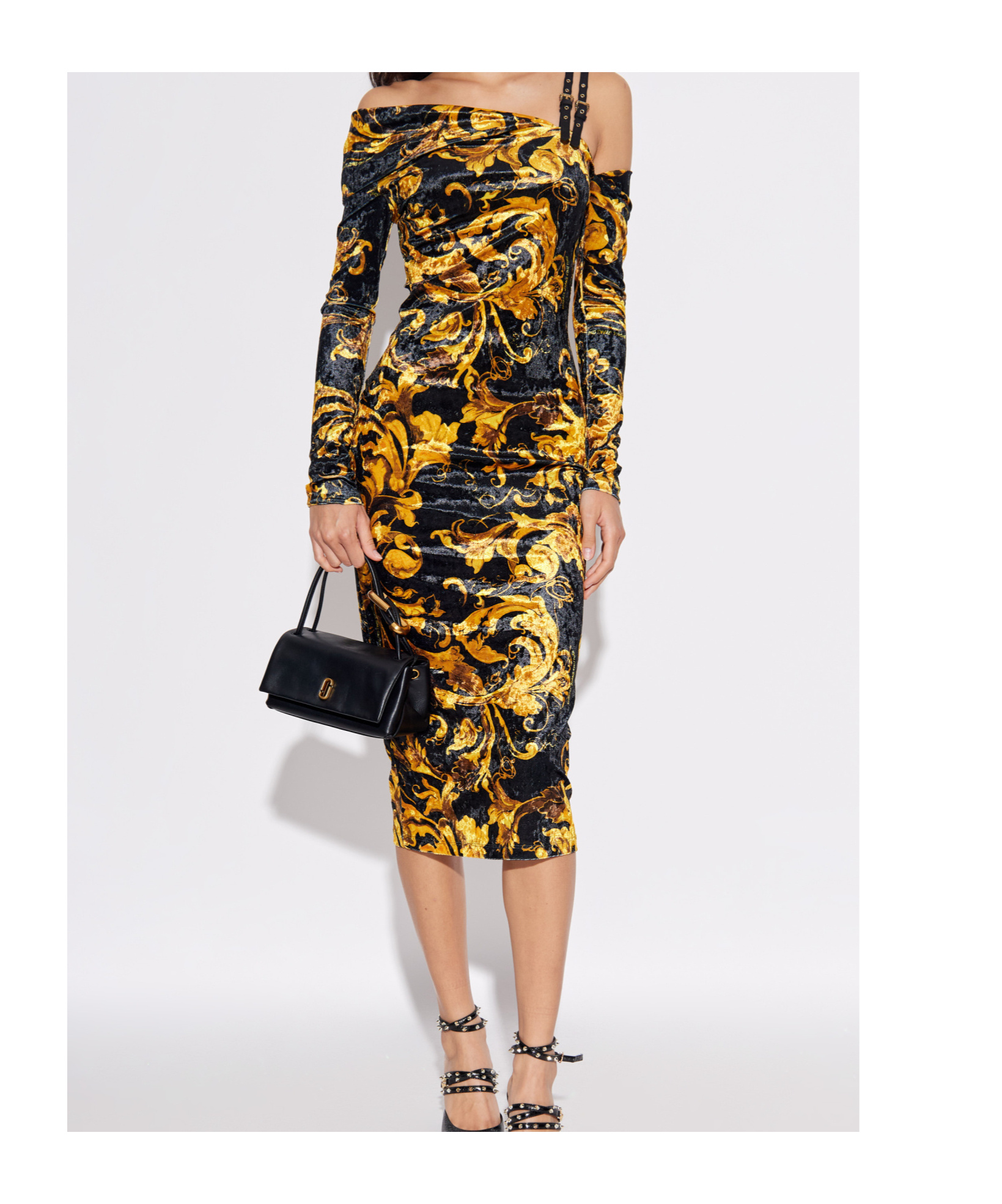Versace Jeans Asymmetrical Dress In Black