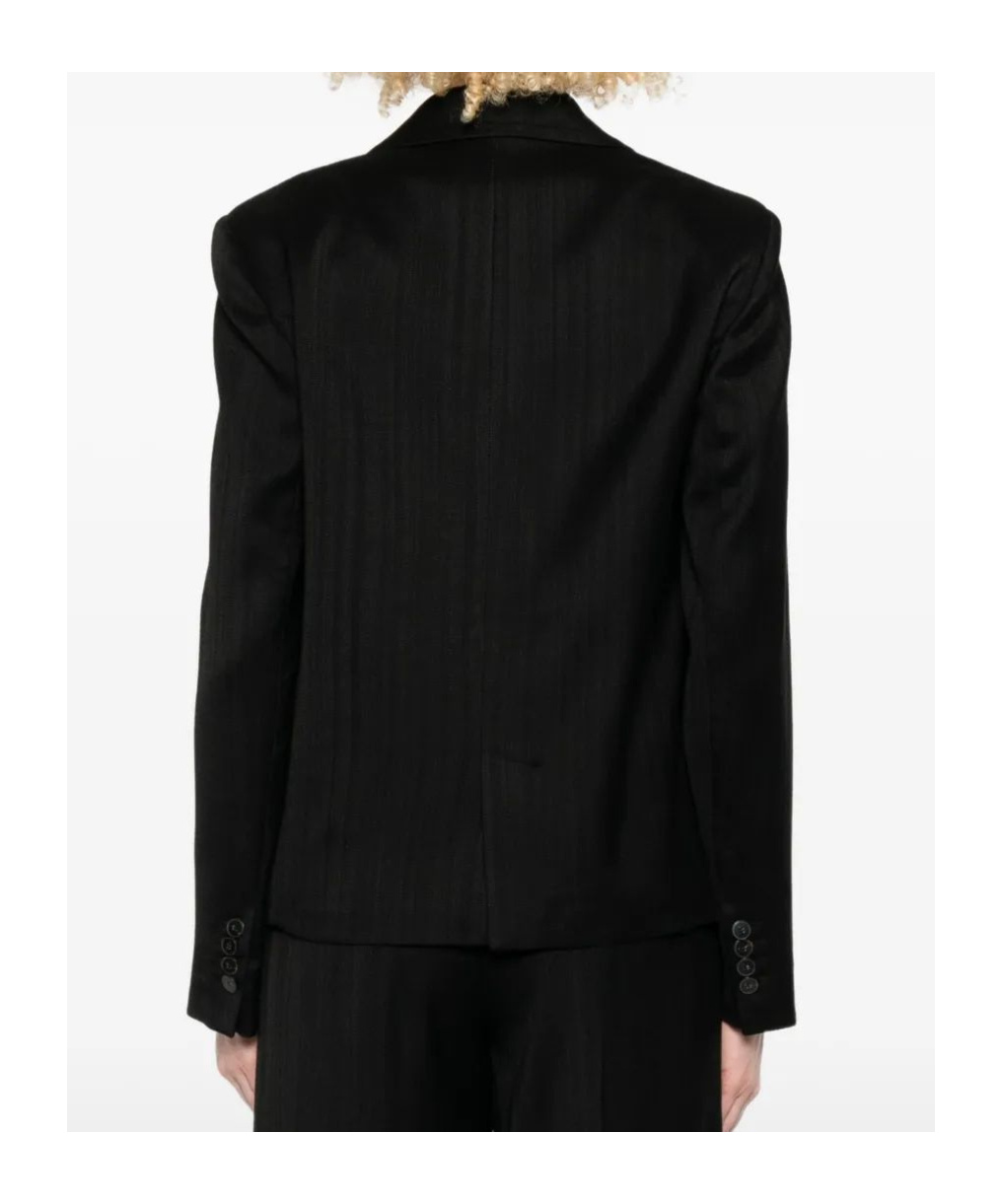 Forte Forte Pinstripe Single-breasted Blazer In Black