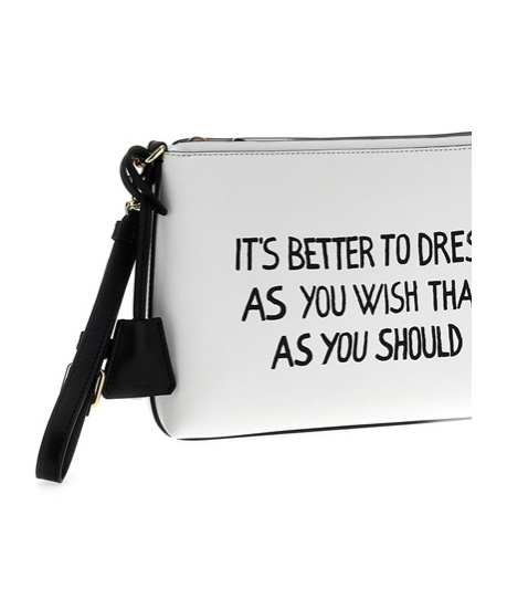 Moschino Zippered Clutch In White