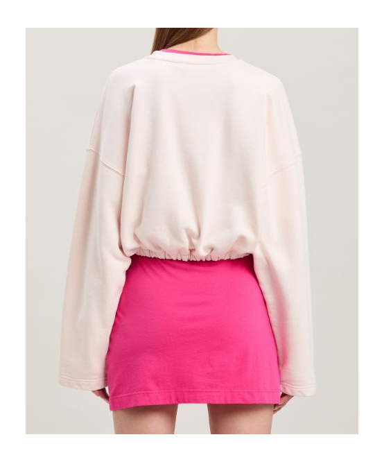 Palm Angels Bold Logo Cropped Sweatshirt In Light Pink