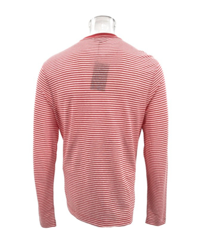 DUNHILL ROUND COLLAR STRIPED T-SHIRT