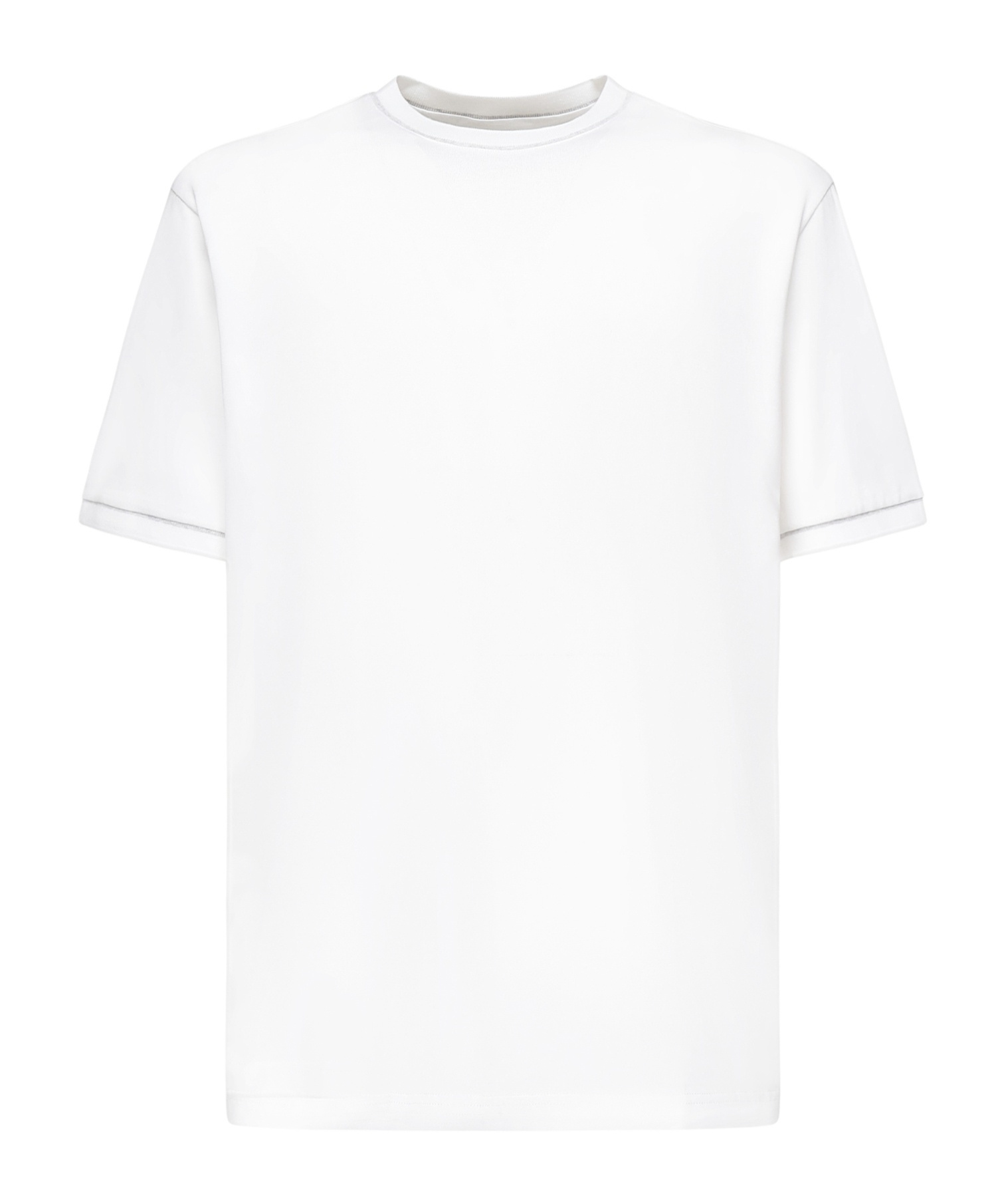 Eleventy Round Neck Short Sleeve T-shirt In White