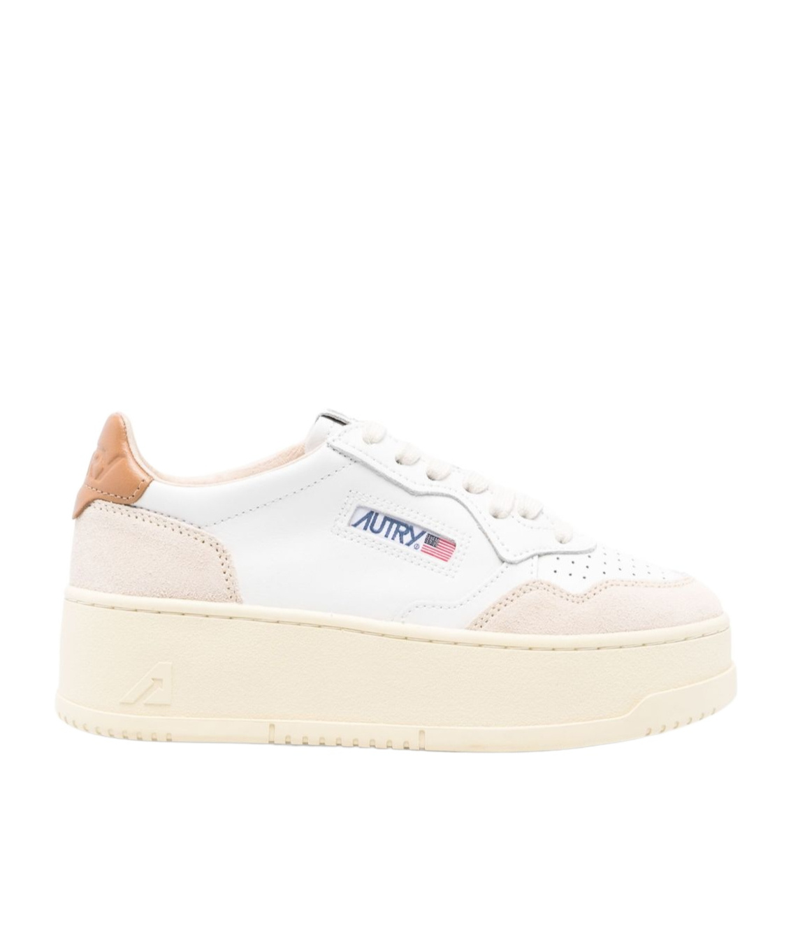 Autry Medalist Platform Leather Sneakers In White