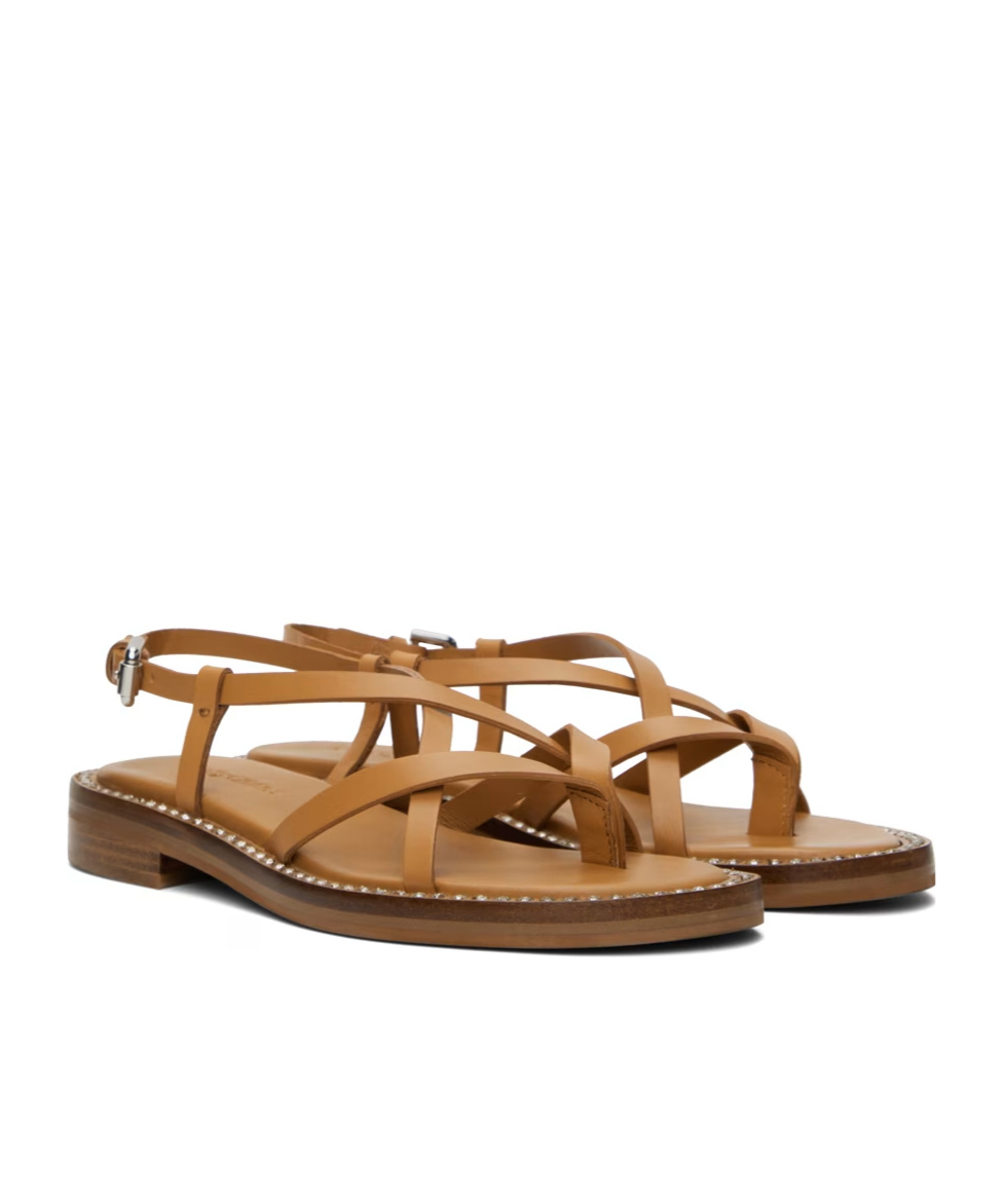 See By Chloé Lynette Cross-strap Flat Sandals In Brown