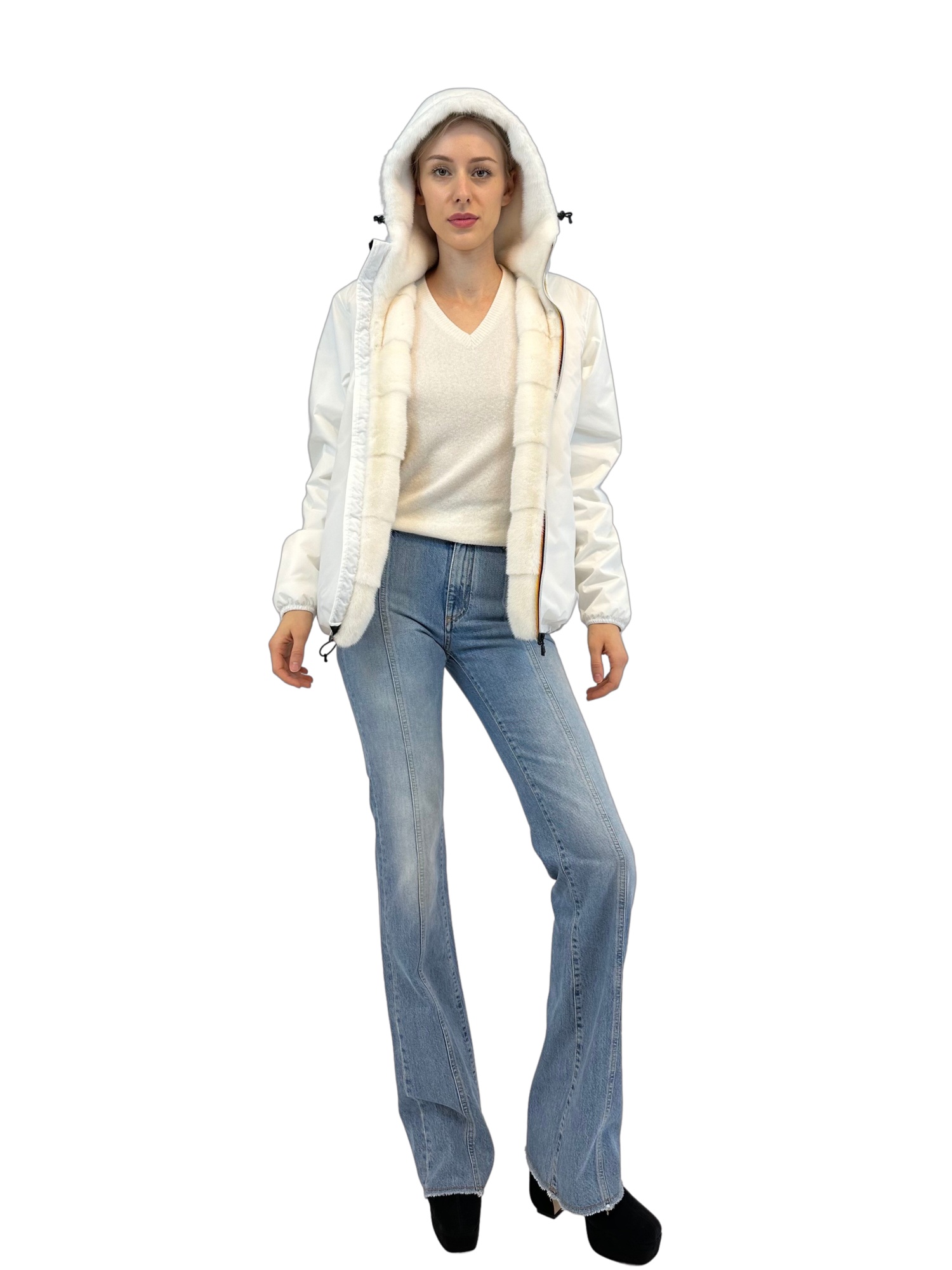 Liska Long-sleeved Fur In White
