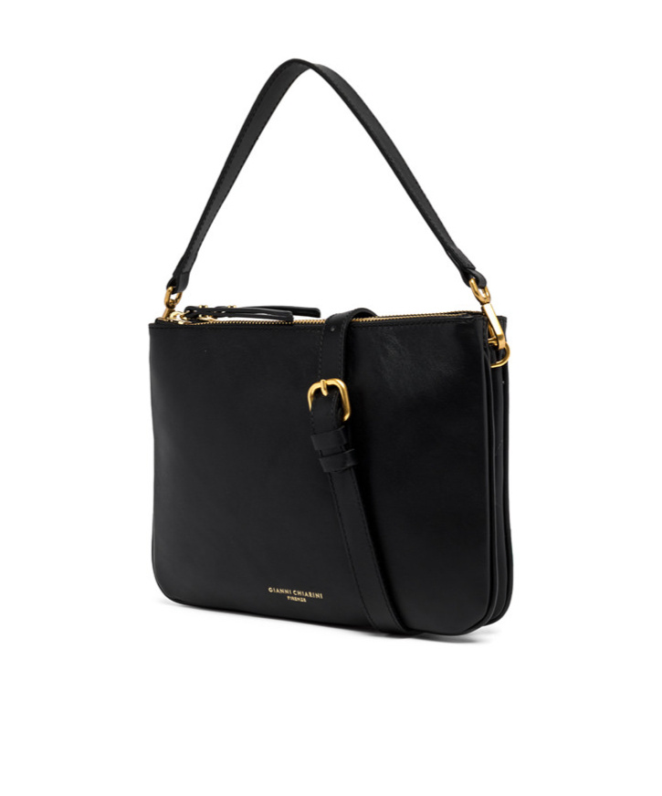 Gianni Chiarini Zippered Shoulder Bag In Black