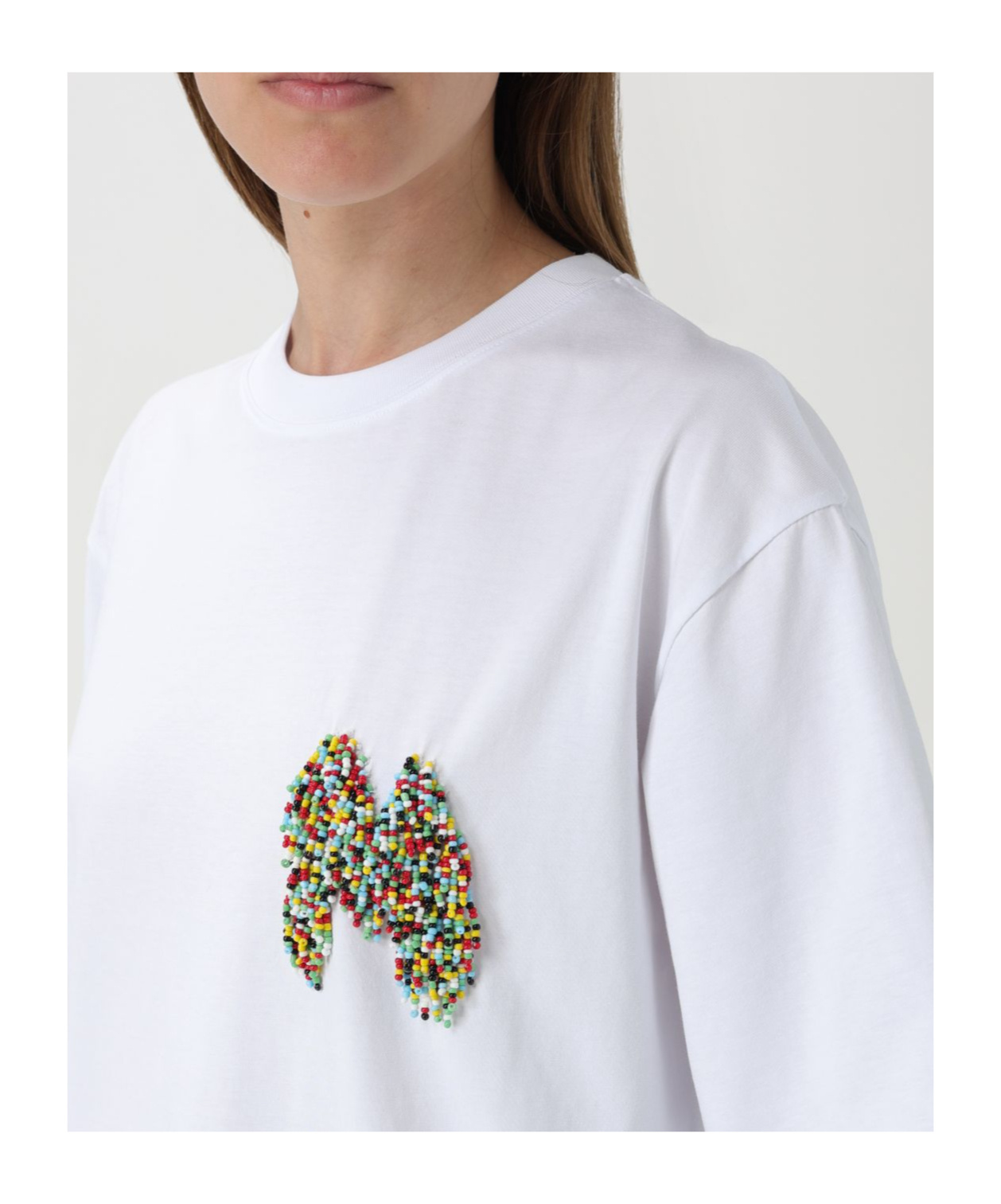 Msgm Bead-logo Cotton T-shirt