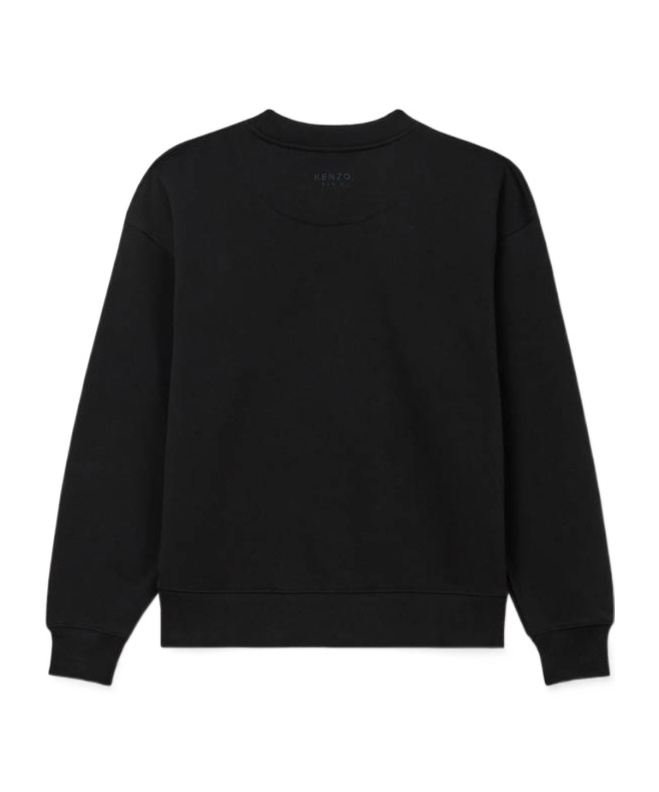 Kenzo Round-collar Long-sleeve Hoodie In Black