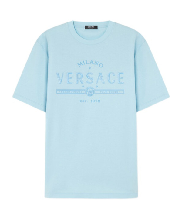 Versace Short-sleeved T-shirt In Blue